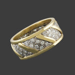 Wide Vintage Solid 18K Gold & 1.25 CTW Diamond Cigar Wedding Band Estate Ring, Olde Towne Jewelers, Santa Rosa CA.