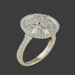 Solid 18K White Gold & 3.00 CTW Baguette Diamond Halo Wedding, Anniversary Ring, Olde Towne Jewelers, Santa Rosa CA.