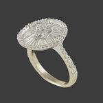Solid 18K White Gold & 3.00 CTW Baguette Diamond Halo Wedding, Anniversary Ring, Olde Towne Jewelers, Santa Rosa CA.