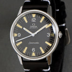 Stunning 1965 Omega 165.002 Seamaster Stainless Steel Rare Military Dial Watch, Olde Towne Jewelers, Santa Rosa CA.
