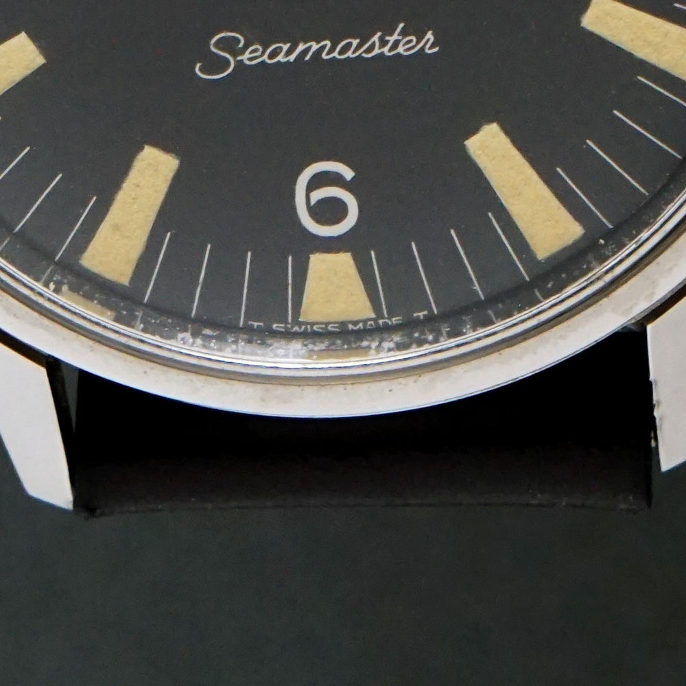 Stunning 1965 Omega 165.002 Seamaster Stainless Steel Rare Military Dial Watch, Olde Towne Jewelers, Santa Rosa CA.