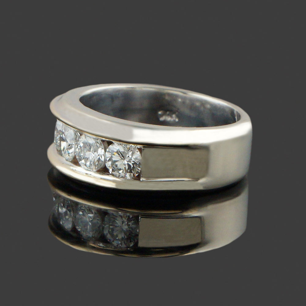 Two Tone Solid 14K Gold & 1.75 CTW Channel Diamond Wedding Band Anniversary Ring, Olde Towne Jewelers, Santa Rosa CA.