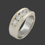 Two Tone Solid 14K Gold & 1.75 CTW Channel Diamond Wedding Band Anniversary Ring, Olde Towne Jewelers, Santa Rosa CA.