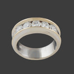 Two Tone Solid 14K Gold & 1.75 CTW Channel Diamond Wedding Band Anniversary Ring, Olde Towne Jewelers, Santa Rosa CA.