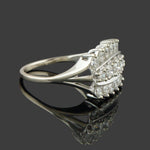 Solid 14K White Gold & 2.00 CTW Three Row Diamond Wedding Band, Anniversary Ring, Olde Towne Jewelers, Santa Rosa CA.