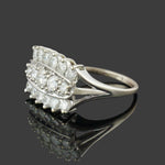 Solid 14K White Gold & 2.00 CTW Three Row Diamond Wedding Band, Anniversary Ring, Olde Towne Jewelers, Santa Rosa CA.