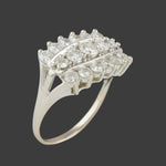 Solid 14K White Gold & 2.00 CTW Three Row Diamond Wedding Band, Anniversary Ring, Olde Towne Jewelers, Santa Rosa CA.