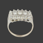 Solid 14K White Gold & 2.00 CTW Three Row Diamond Wedding Band, Anniversary Ring, Olde Towne Jewelers, Santa Rosa CA.
