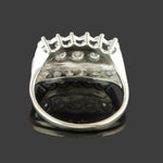 Solid 14K White Gold & 2.00 CTW Three Row Diamond Wedding Band, Anniversary Ring, Olde Towne Jewelers, Santa Rosa CA.