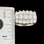 Solid 14K White Gold & 2.00 CTW Three Row Diamond Wedding Band, Anniversary Ring, Olde Towne Jewelers, Santa Rosa CA.