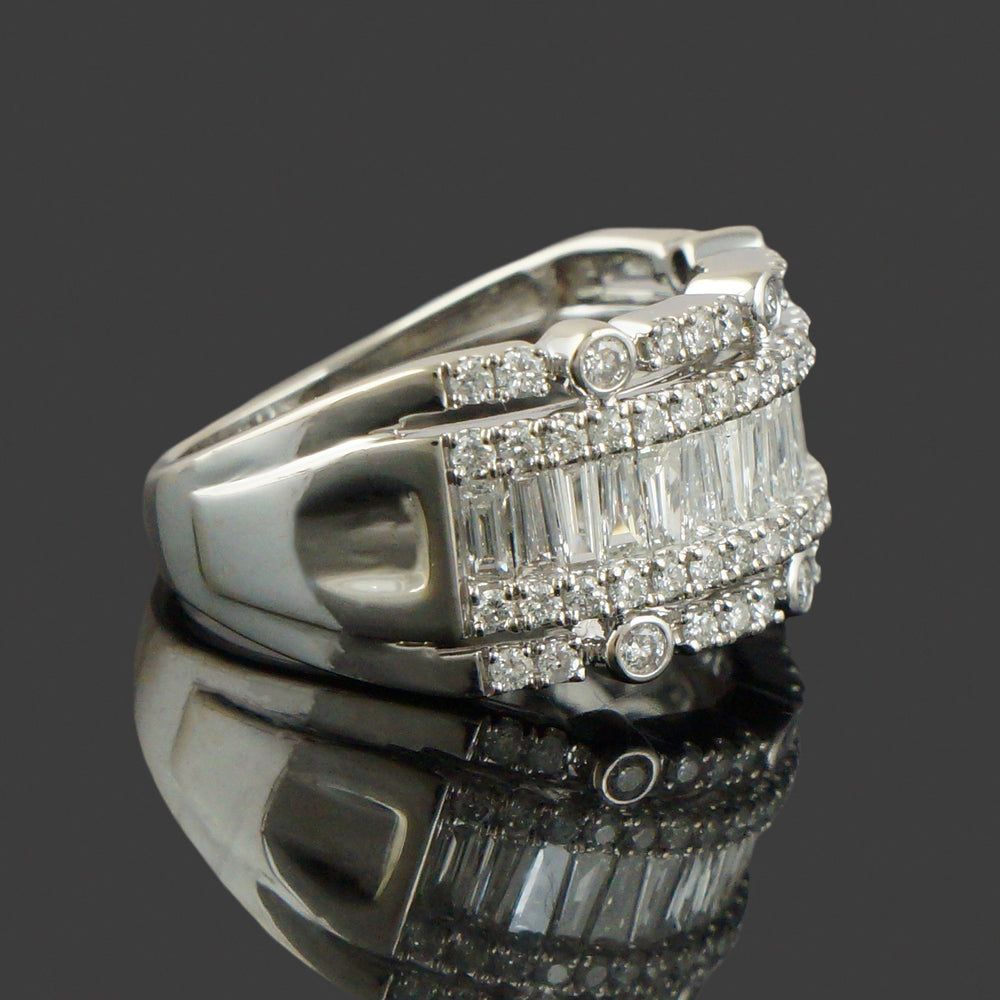 Solid 14K Gold, 1.22 CTW Round & Baguette Diamond Wedding Band, Anniversary Ring, Olde Towne Jewelers, Santa Rosa CA.