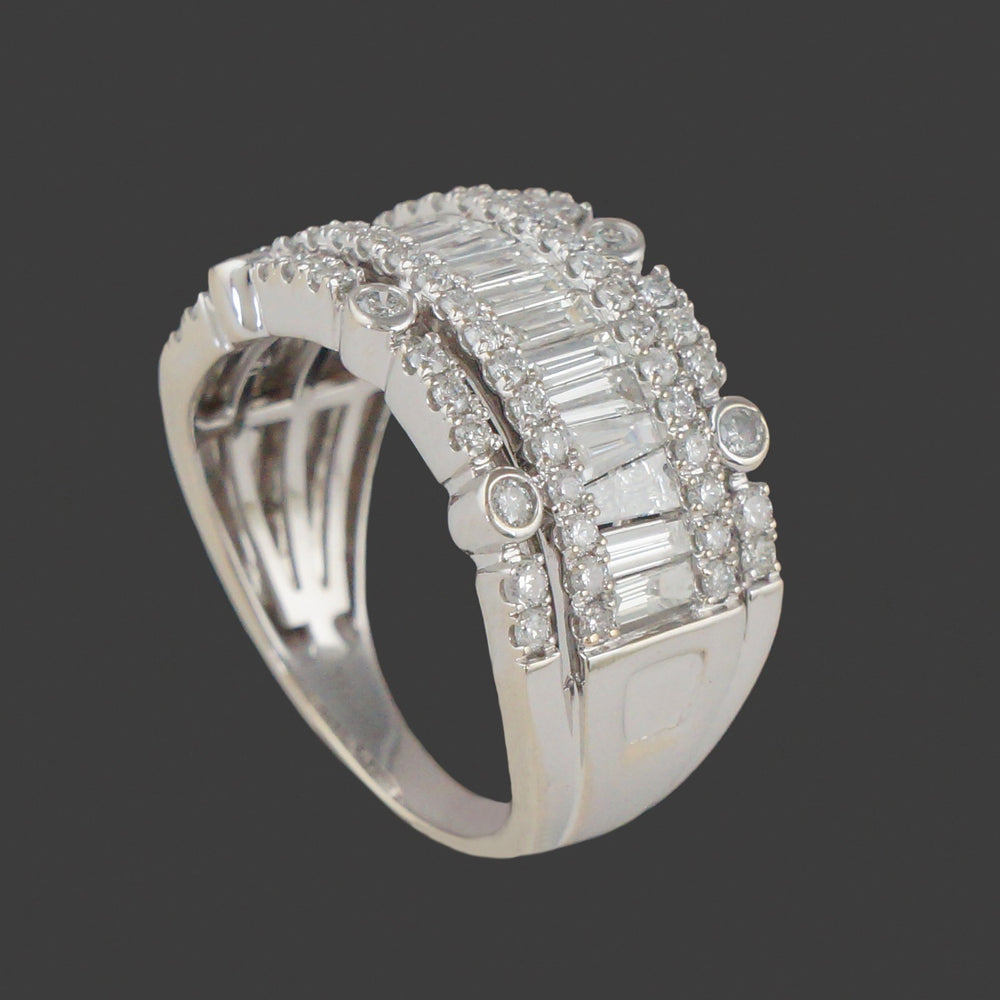 Solid 14K Gold, 1.22 CTW Round & Baguette Diamond Wedding Band, Anniversary Ring, Olde Towne Jewelers, Santa Rosa CA.