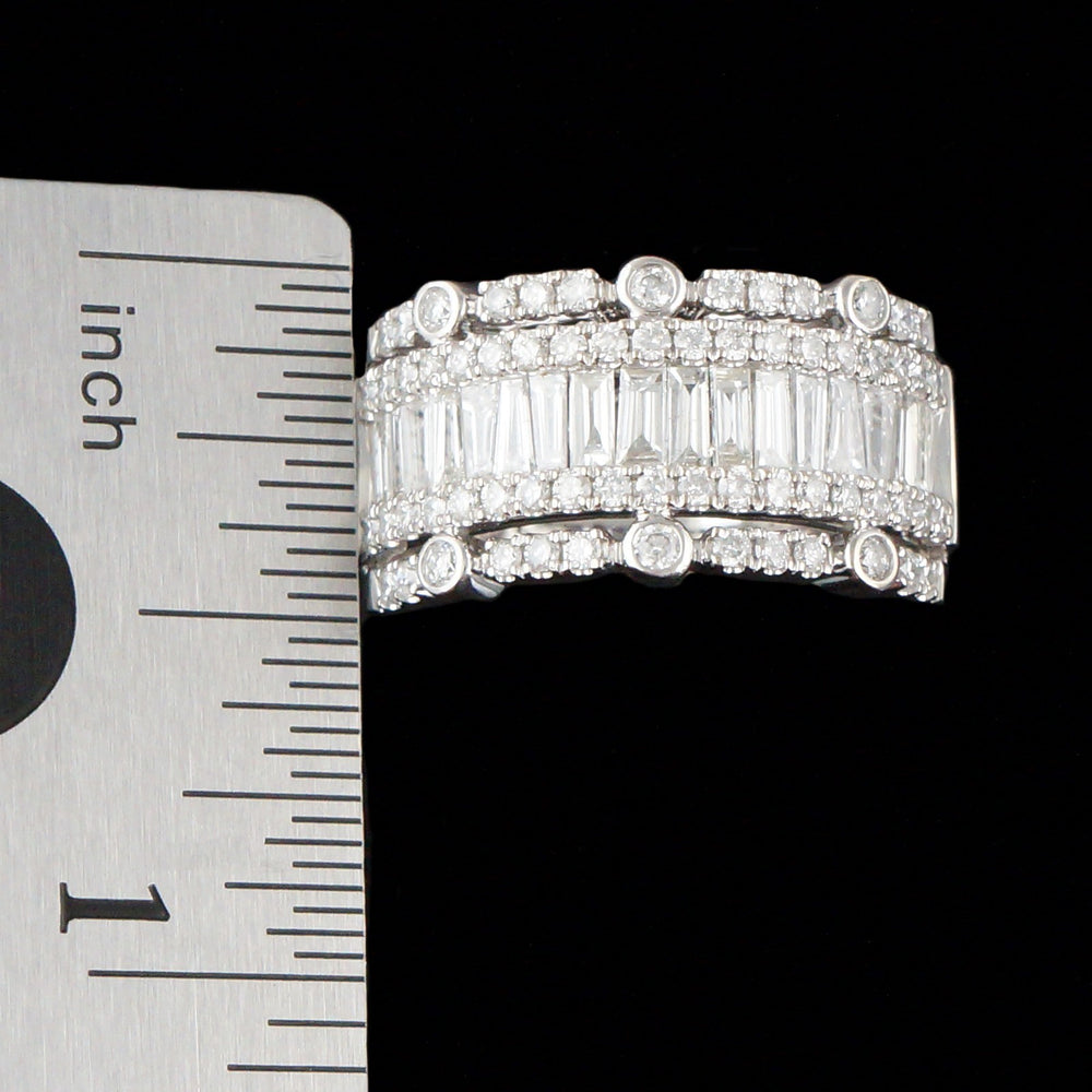 Solid 14K Gold, 1.22 CTW Round & Baguette Diamond Wedding Band, Anniversary Ring, Olde Towne Jewelers, Santa Rosa CA.