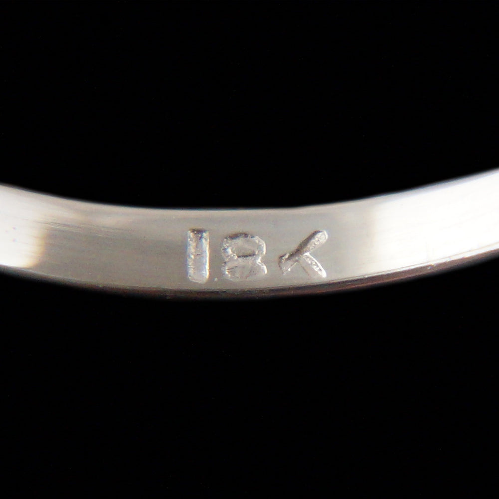 Solid 18K White Gold, Ruby & Diamond Three Stone Estate Engagement Ring, Olde Towne Jewelers, Santa Rosa CA.