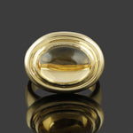 Heavy Solid 14K Yellow Gold & Oval Citrine Cabochon Estate Cocktail Ring, Olde Towne Jewelers, Santa Rosa CA.