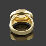 Heavy Solid 14K Yellow Gold & Oval Citrine Cabochon Estate Cocktail Ring, Olde Towne Jewelers, Santa Rosa CA.