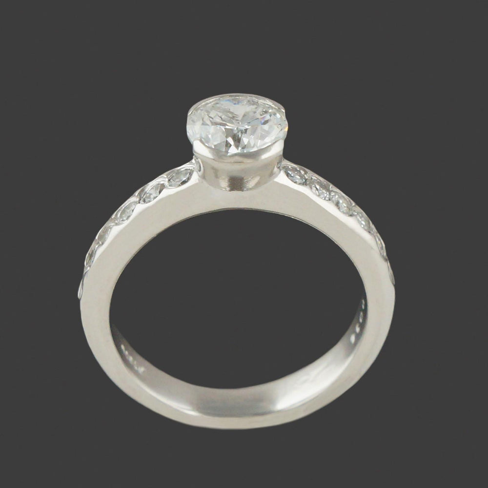 Platinum 1.51 CTW Demi Bezel Diamond Half Eternity Wedding Band, Engagement Ring, Olde Towne Jewelers, Santa Rosa CA.