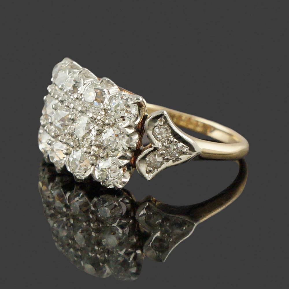 Solid 14K White Gold & 1.25 CTW 3 Row OMC Diamond Wedding Band, Anniversary Ring