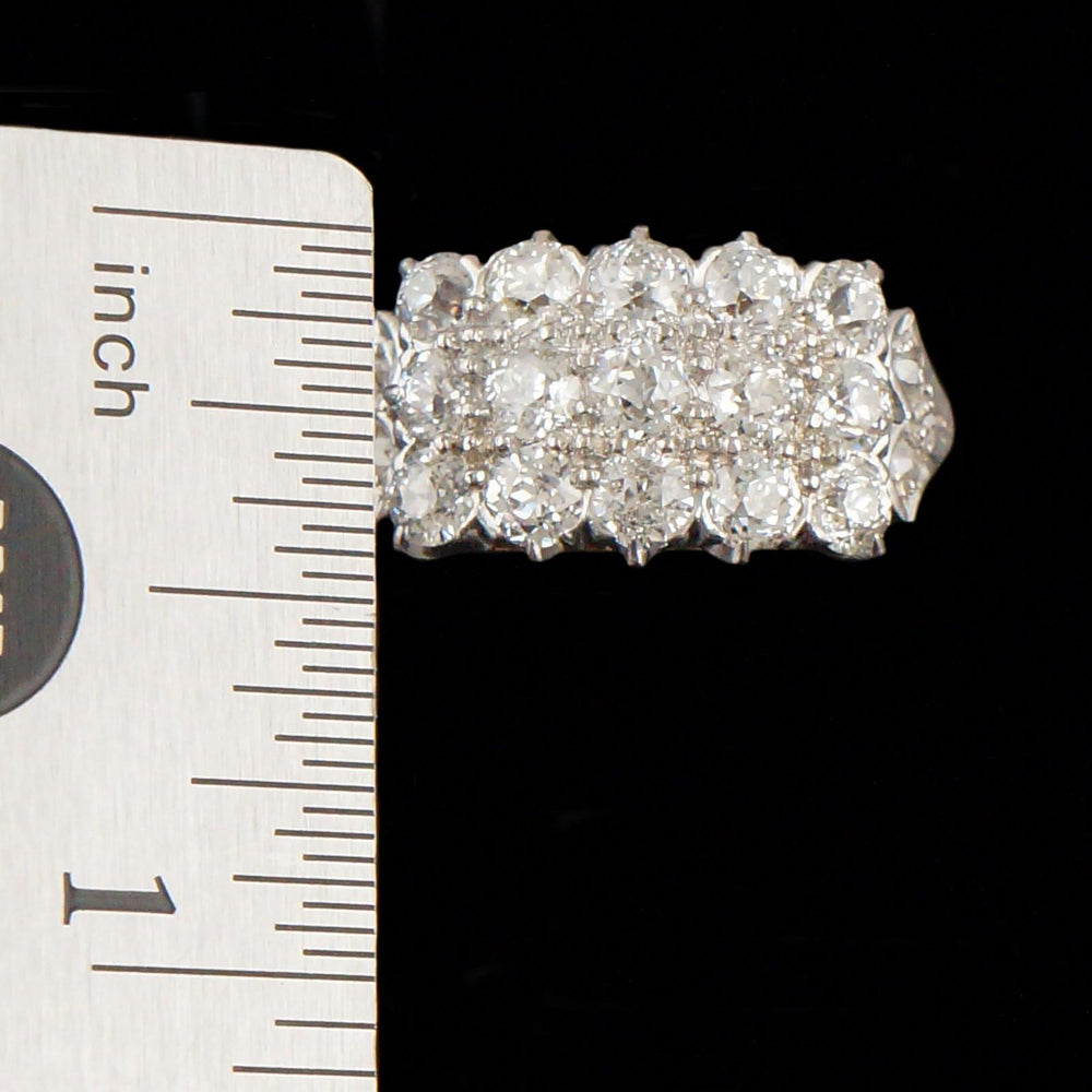 Solid 14K White Gold & 1.25 CTW 3 Row OMC Diamond Wedding Band, Anniversary Ring, Olde Towne Jewelers, Santa Rosa CA.