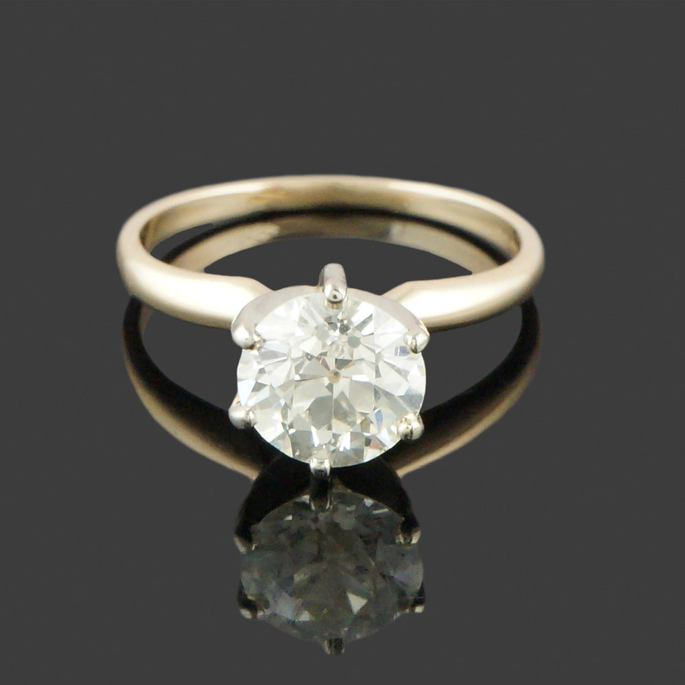 Solid 14K Yellow Gold & 1.25 Ct OMC Diamond Solitaire Wedding Engagement Ring