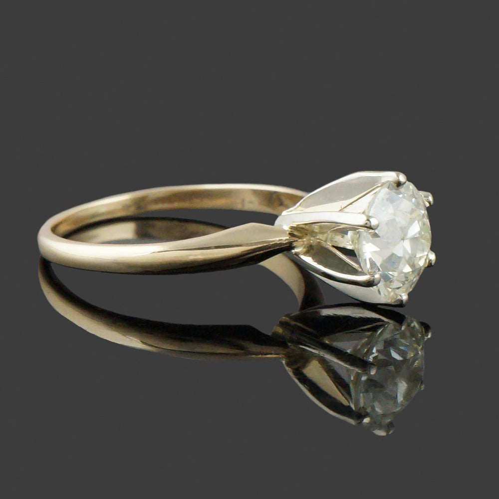 Solid 14K Yellow Gold & 1.25 Ct OMC Diamond Solitaire Wedding Engagement Ring, Olde Towne Jewelers, Santa Rosa CA.