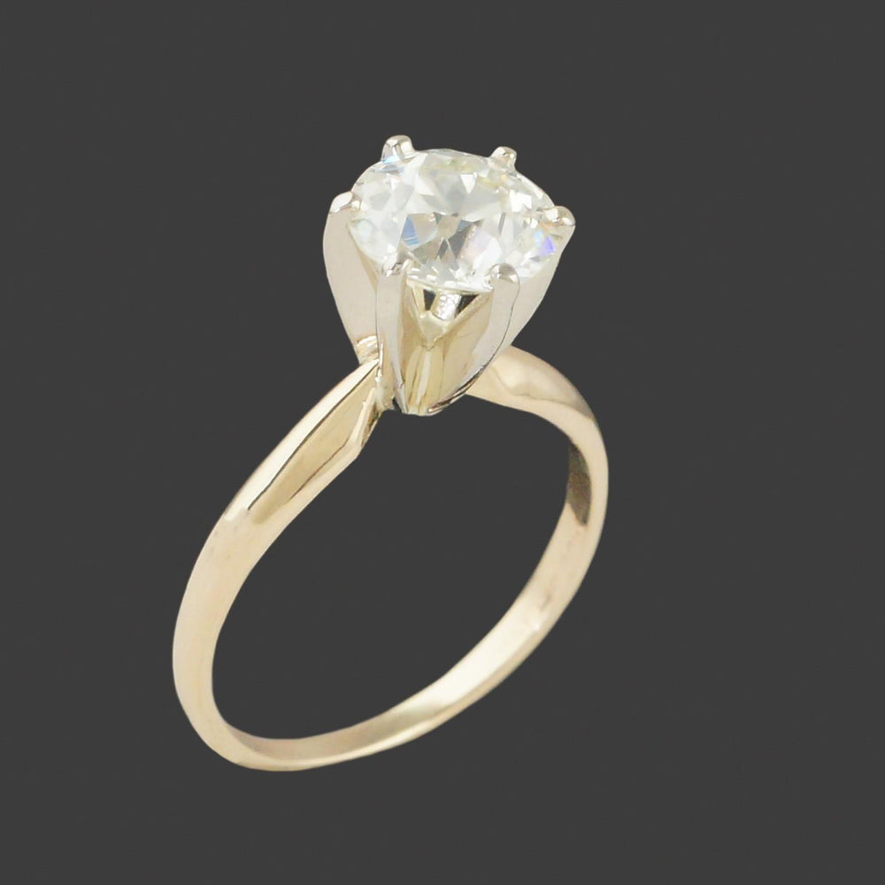 Solid 14K Yellow Gold & 1.25 Ct OMC Diamond Solitaire Wedding Engagement Ring, Olde Towne Jewelers, Santa Rosa CA.