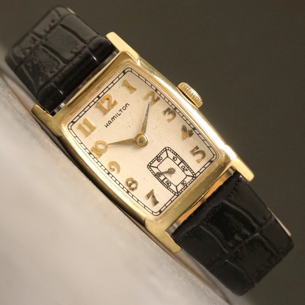 Stunning Hamilton Donald Solid 14K Yellow Gold Man's Watch, Excellent Condition
