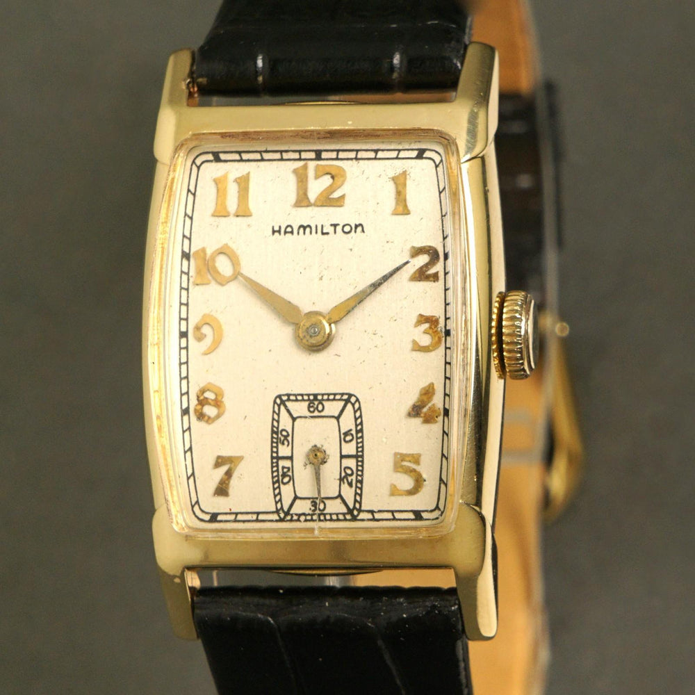 Stunning Hamilton Donald Solid 14K Yellow Gold Man's Watch, Excellent Condition, Olde Towne Jewelers, Santa Rosa CA.