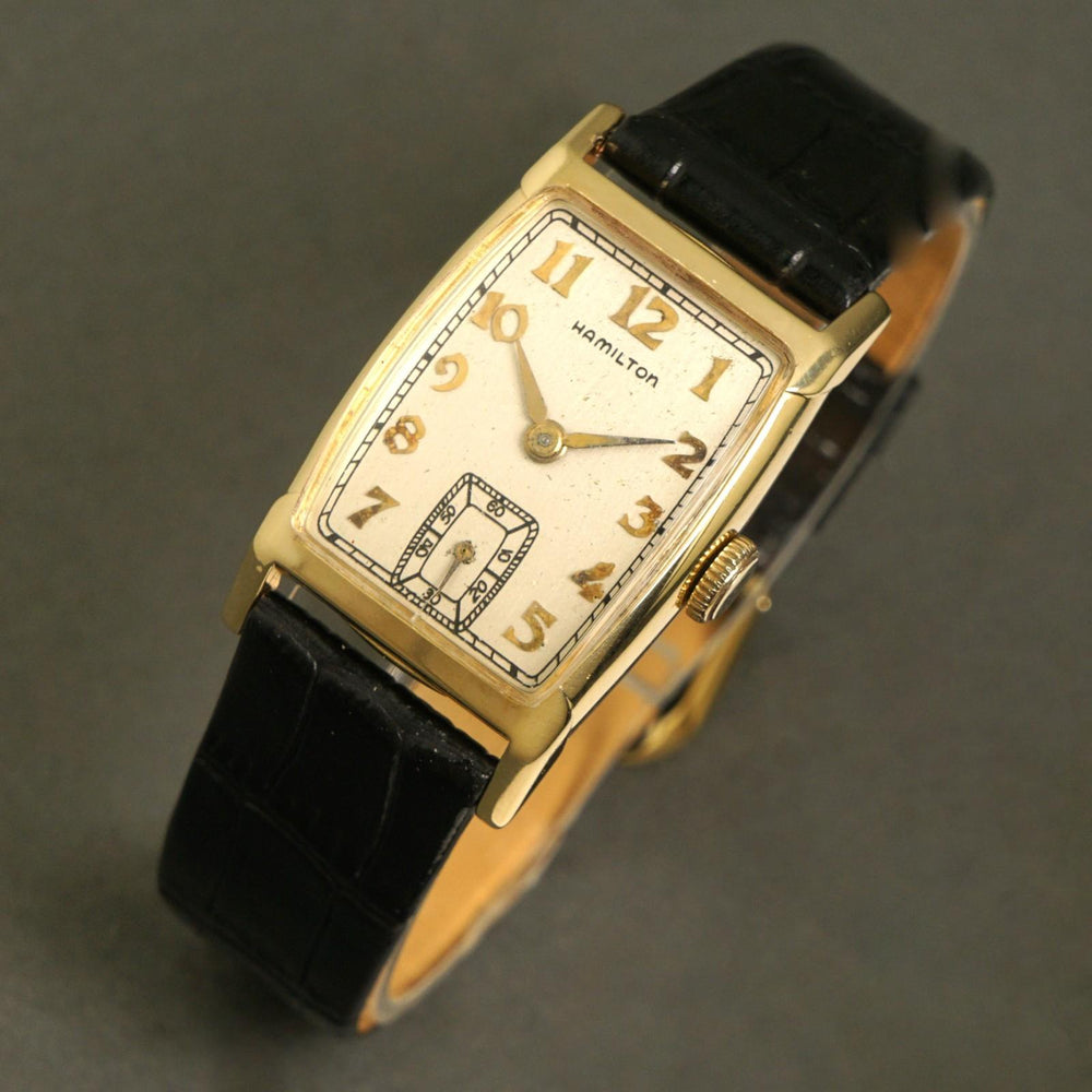 Stunning Hamilton Donald Solid 14K Yellow Gold Man's Watch, Excellent Condition, Olde Towne Jewelers, Santa Rosa CA.