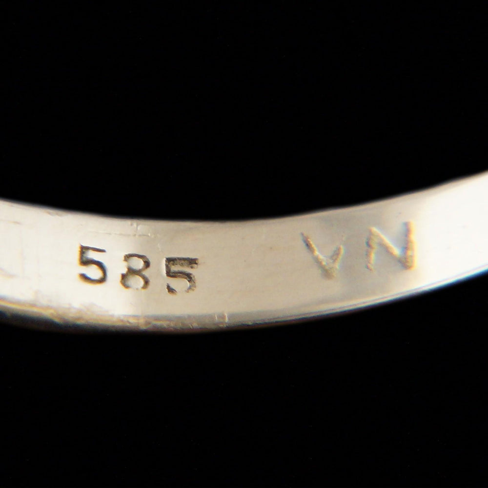 Solid 14K Yellow Gold, Oval Opal Cabochon & Diamond Halo Estate Cocktail Ring, Olde Towne Jewelers, Santa Rosa CA.