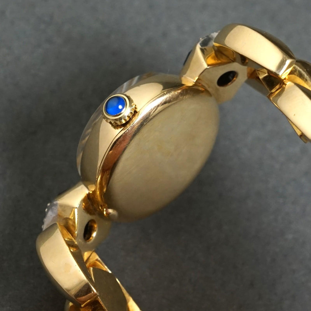 Vintage Patek Philippe Solid 18K Gold Diamond & Sapphire Lady's Bracelet Watch, Olde Towne Jewelers, Santa Rosa CA.