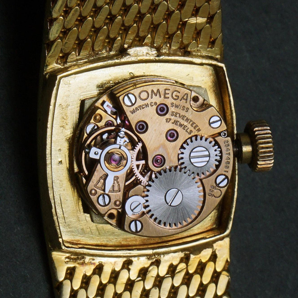 Stunning 1967 Omega Solid 18K Gold Lady's Bracelet Watch MINT w/Original Box, Olde Towne Jewelers, Santa Rosa CA.