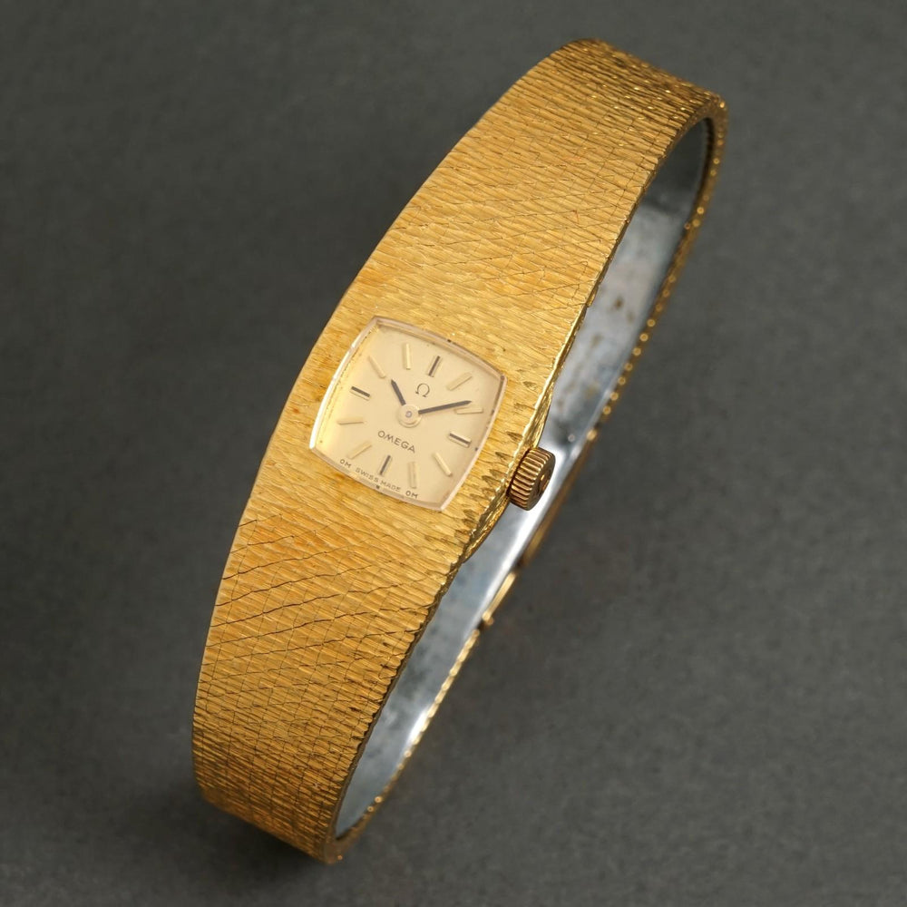 Stunning 1967 Omega Solid 18K Gold Lady's Bracelet Watch MINT w/Original Box, Olde Towne Jewelers, Santa Rosa CA.