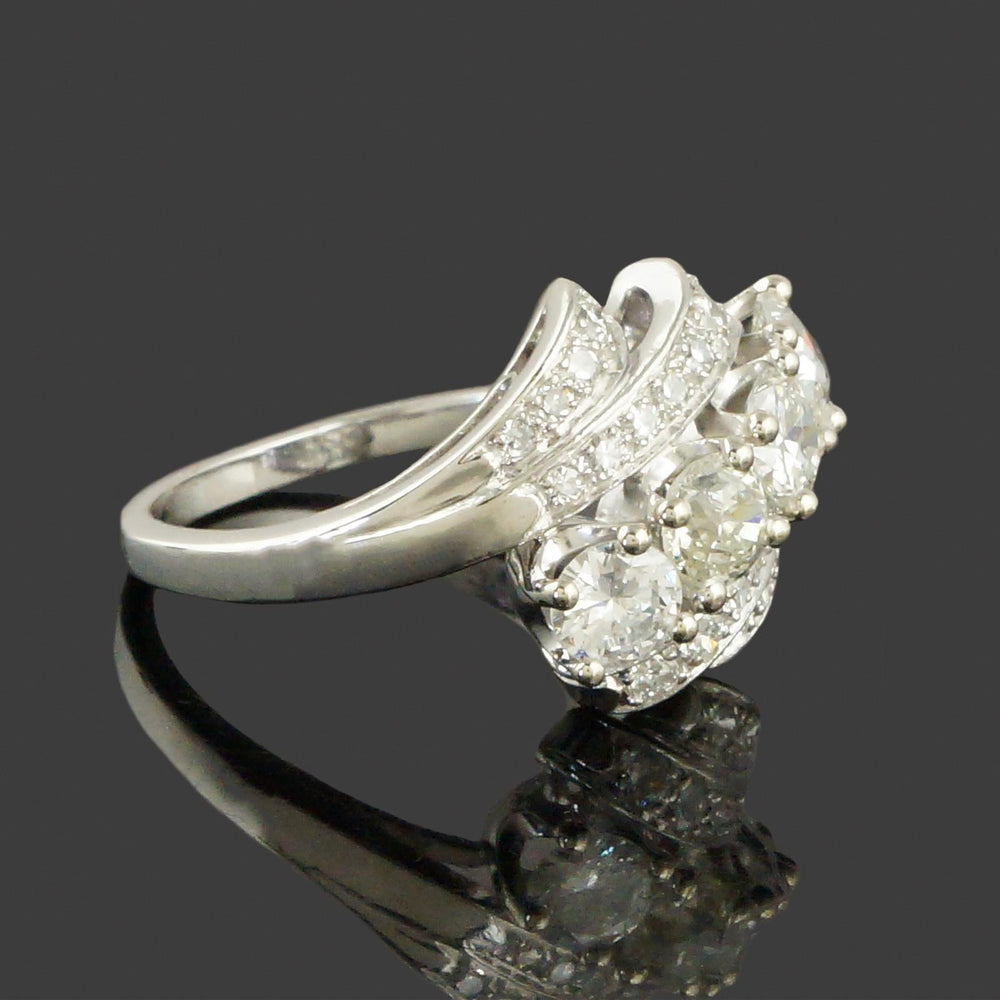 c1950s Loretz & Benoit Platinum, 1.75 Ctw Diamond Wedding Band, Anniversary Ring, Olde Towne Jewelers, Santa Rosa CA.