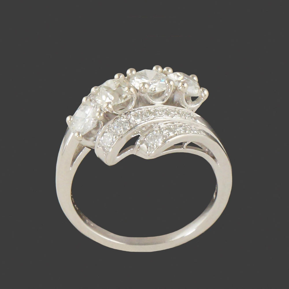 c1950s Loretz & Benoit Platinum, 1.75 Ctw Diamond Wedding Band, Anniversary Ring, Olde Towne Jewelers, Santa Rosa CA.