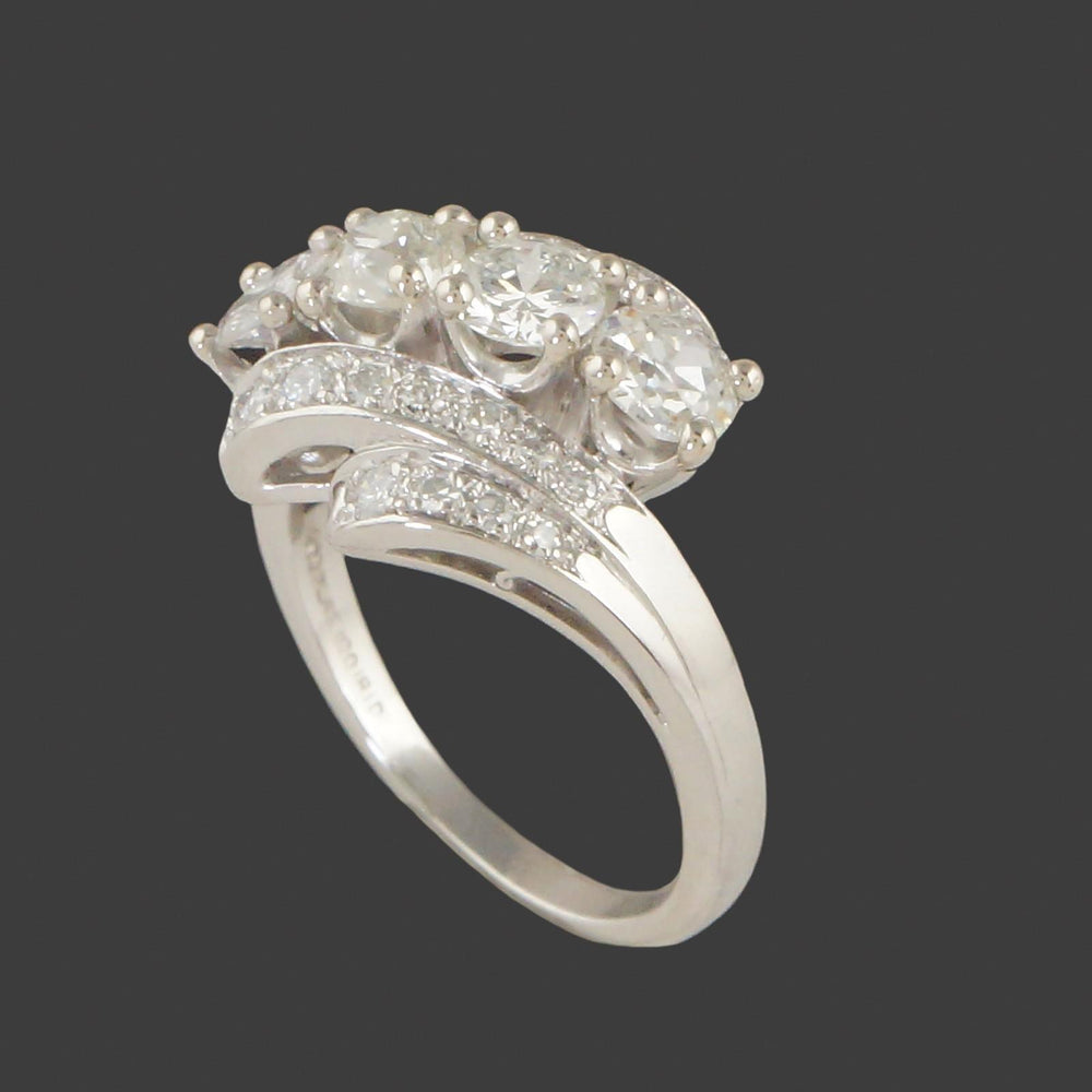 c1950s Loretz & Benoit Platinum, 1.75 Ctw Diamond Wedding Band, Anniversary Ring, Olde Towne Jewelers, Santa Rosa CA.