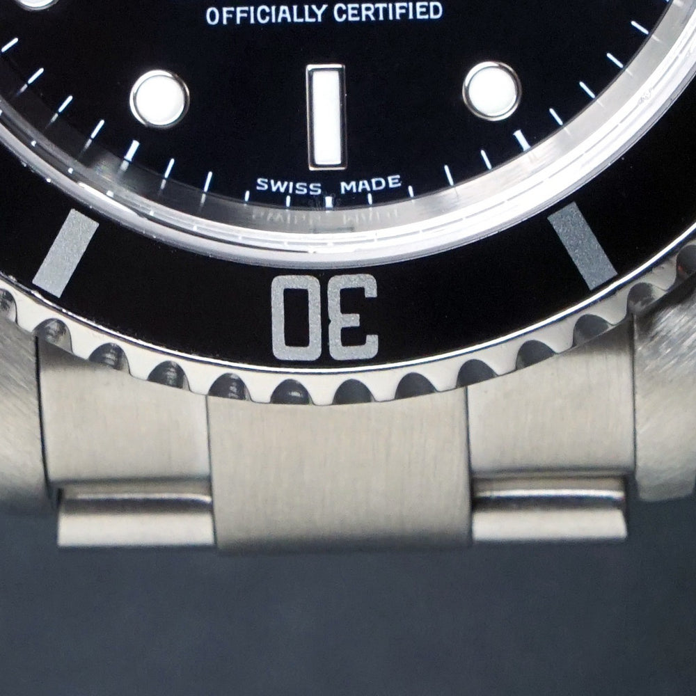 Stunning 2002 Rolex 16610 Submariner Stainless Steel Watch SEL, Holes Case, XLNT Olde Towne Jewelers, Santa Rosa CA.