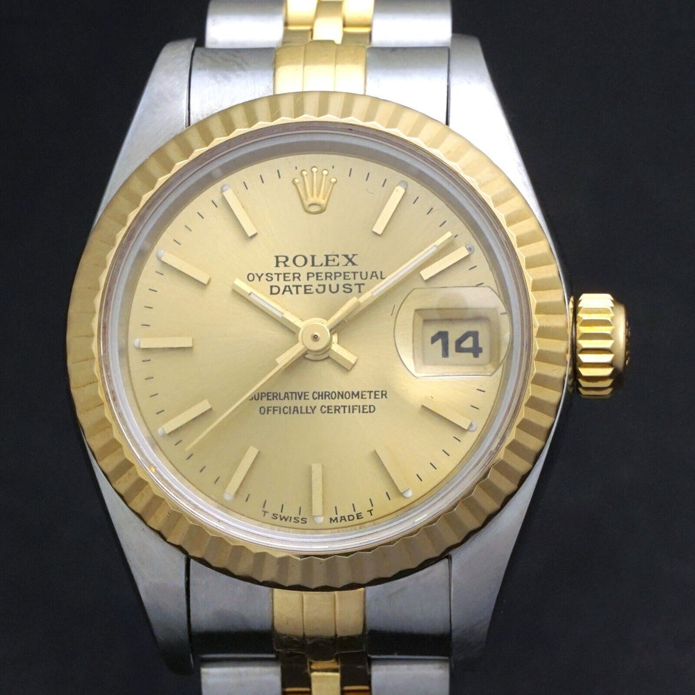 Stunning 1993 Rolex 69173 Datejust 18K/SS Lady's Watch Near Mint Serviced, Olde Towne Jewelers, Santa Rosa CA.
