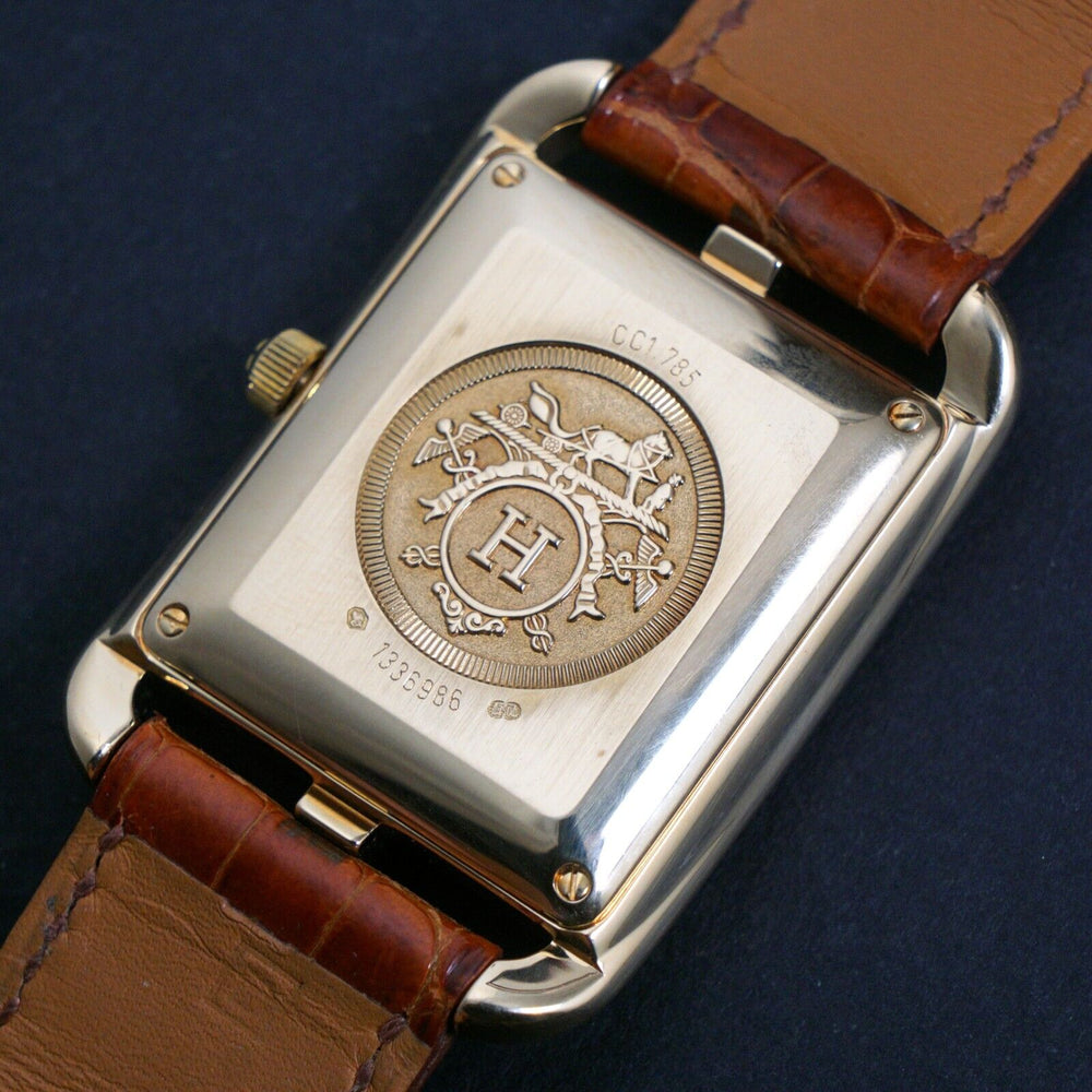 Stunning Hermes Cape Cod 18K Yellow Gold Mid Size Automatic 29mm Box & Papers, Olde Towne Jewelers, Santa Rosa CA.