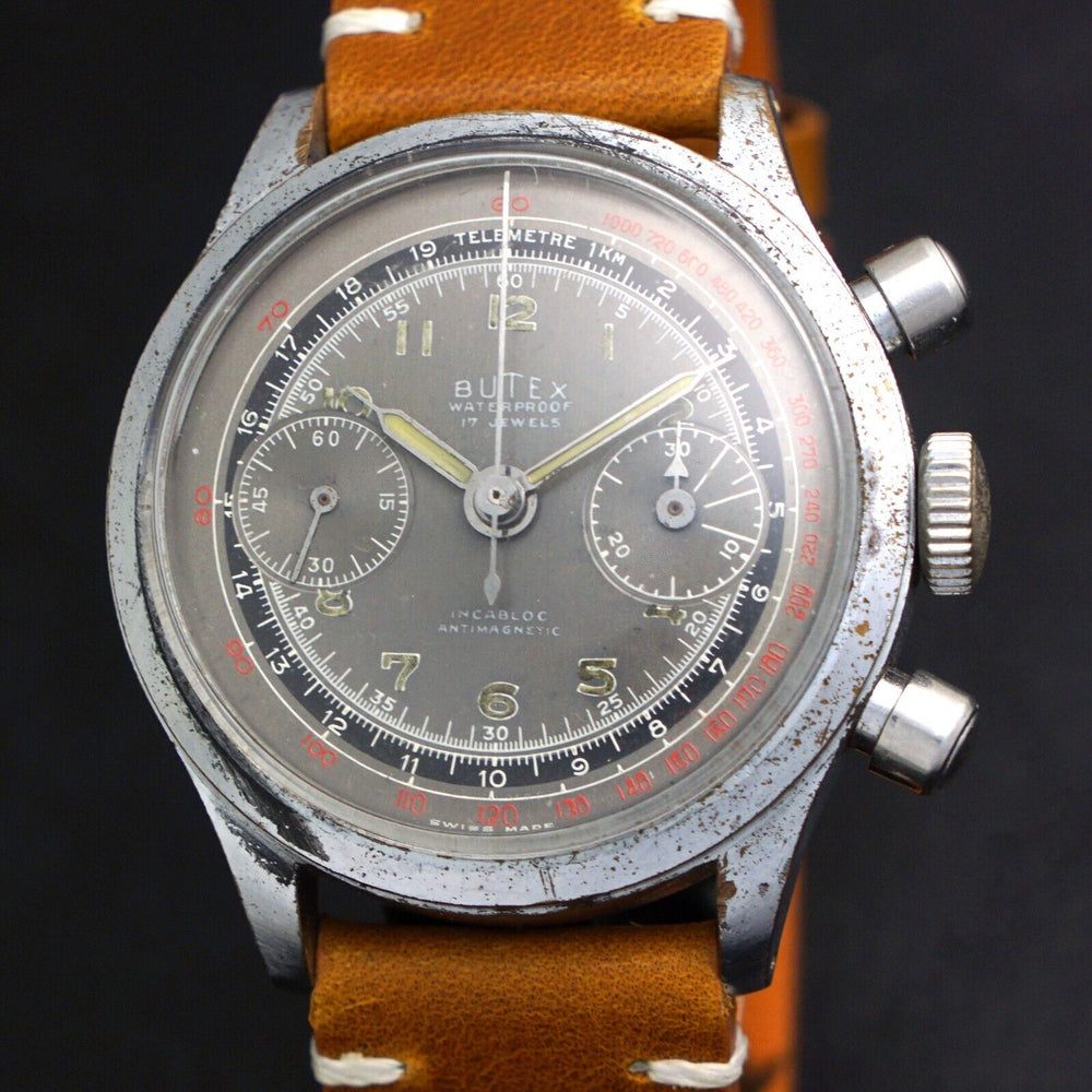 Stunning Butex Stainless Steel & Chrome Mans Chronograph Watch Runs Great! Olde Towne Jewelers, Santa Rosa CA.