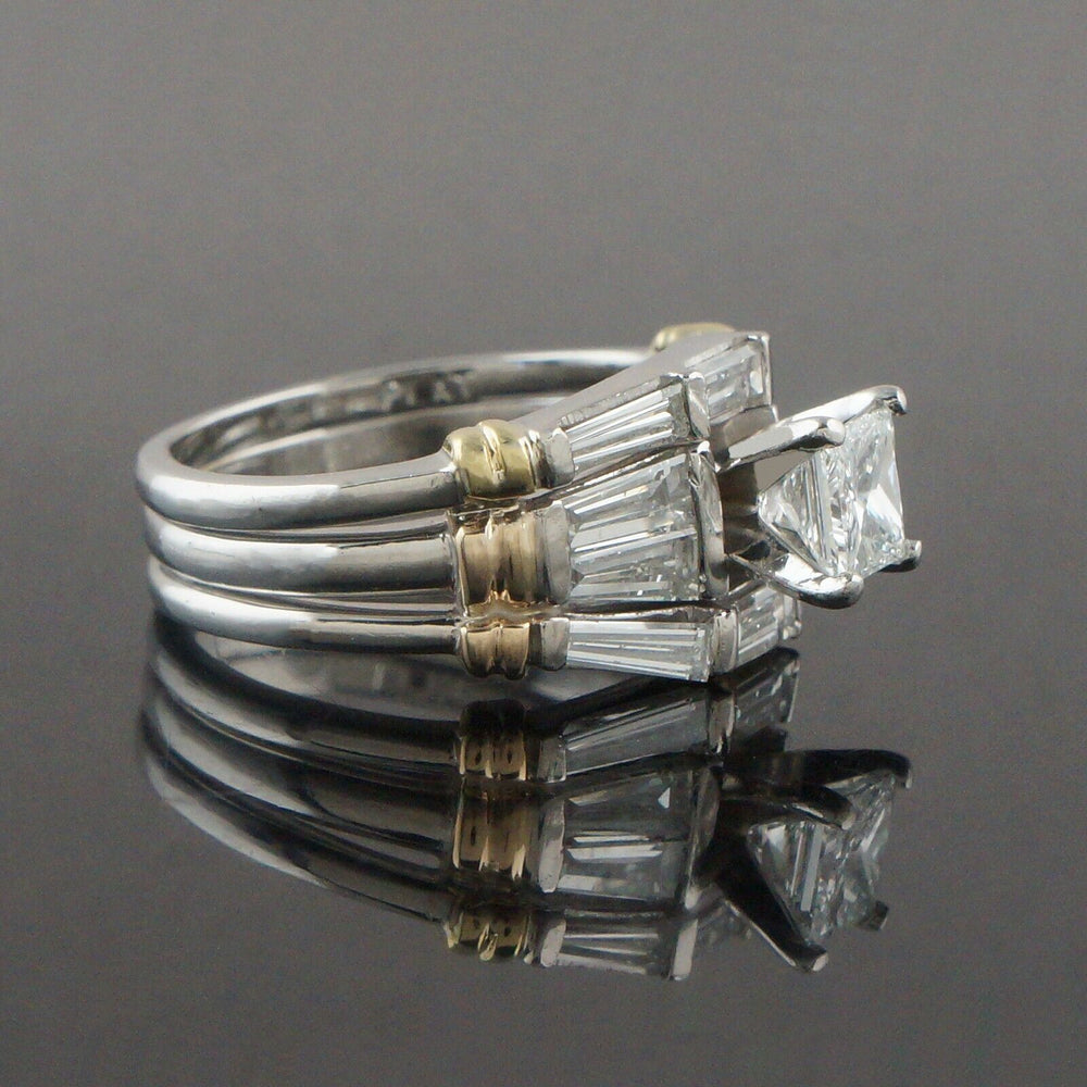 Simayof Platinum & Solid 18K Gold, 2.55 CTW Princess Cut Diamond Wedding Ring, Olde Towne Jewelers, Santa Rosa CA.