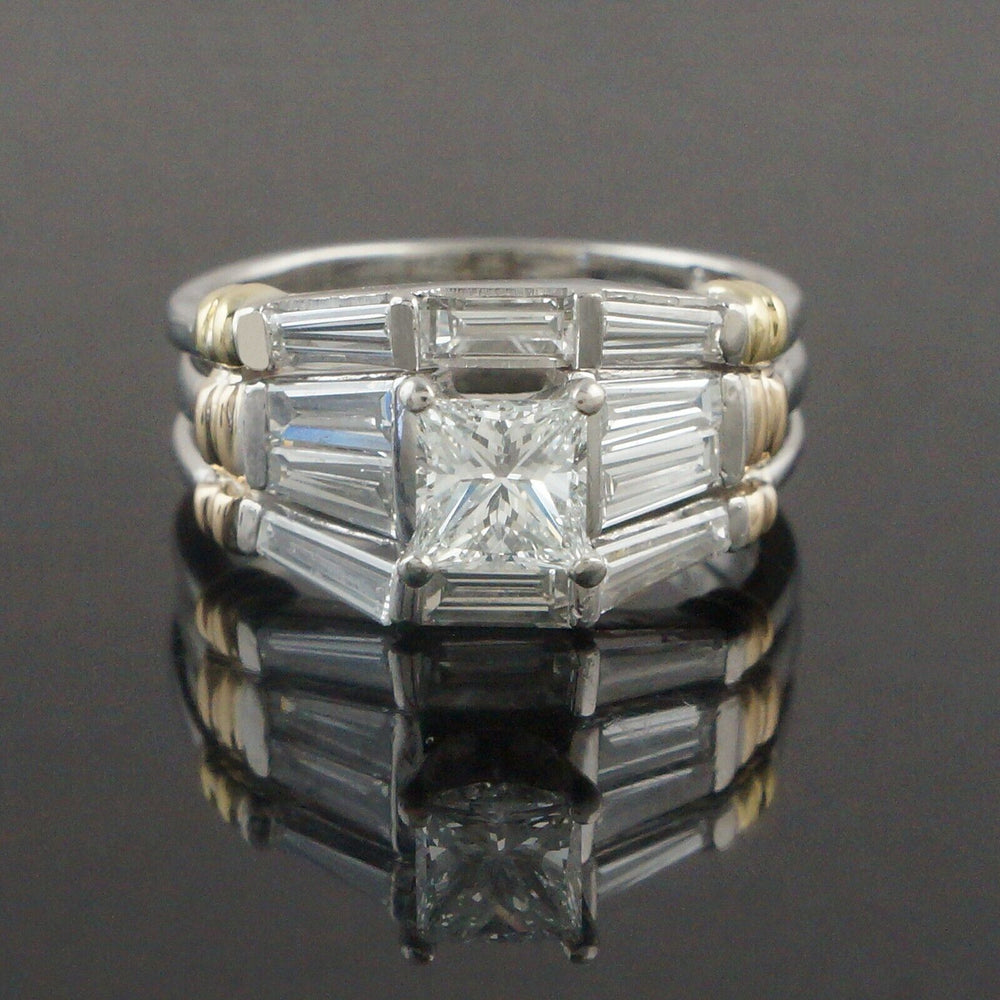 Simayof Platinum & Solid 18K Gold, 2.55 CTW Princess Cut Diamond Wedding Ring, Olde Towne Jewelers, Santa Rosa CA.