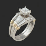 Simayof Platinum & Solid 18K Gold, 2.55 CTW Princess Cut Diamond Wedding Ring, Olde Towne Jewelers, Santa Rosa CA.