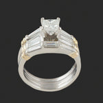 Simayof Platinum & Solid 18K Gold, 2.55 CTW Princess Cut Diamond Wedding Ring, Olde Towne Jewelers, Santa Rosa CA.