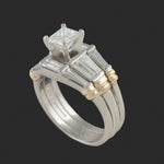 Simayof Platinum & Solid 18K Gold, 2.55 CTW Princess Cut Diamond Wedding Ring, Olde Towne Jewelers, Santa Rosa CA.