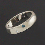 Solid 18K Gold & Fancy Blue Diamond Comfort Fit 4.2mm Wedding Band, Estate Ring, Olde Towne Jewelers, Santa Rosa CA.
