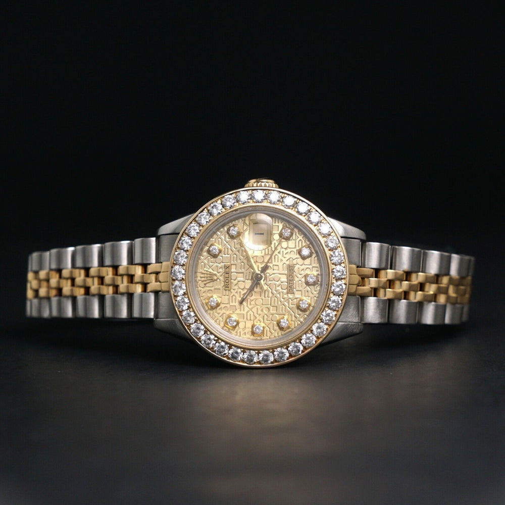 1989 Rolex 69173 Datejust Gold & Stainless Steel Diamond Dial, Bezel Lady's Watch, Olde Towne Jewelers, Santa Rosa CA.