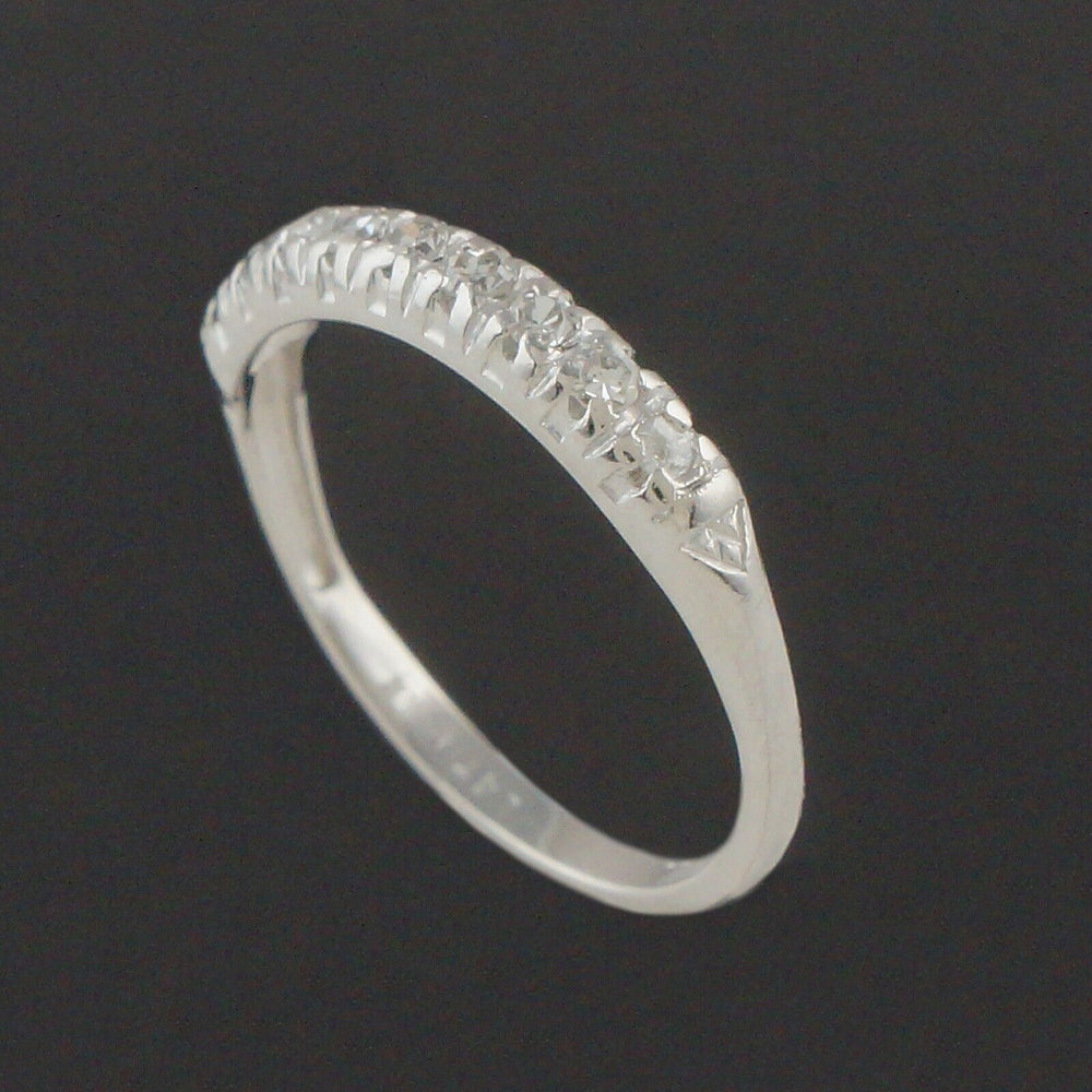 Vintage Platinum & 9 Stone Pave Diamond Estate Wedding Band, Anniversary Ring, Olde Towne Jewelers, Santa Rosa CA.