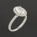 Platinum, 2.66 CTW Center Oval Diamond Halo Wedding Band, Estate Engagement Ring, Olde Towne Jewelers, Santa Rosa CA.