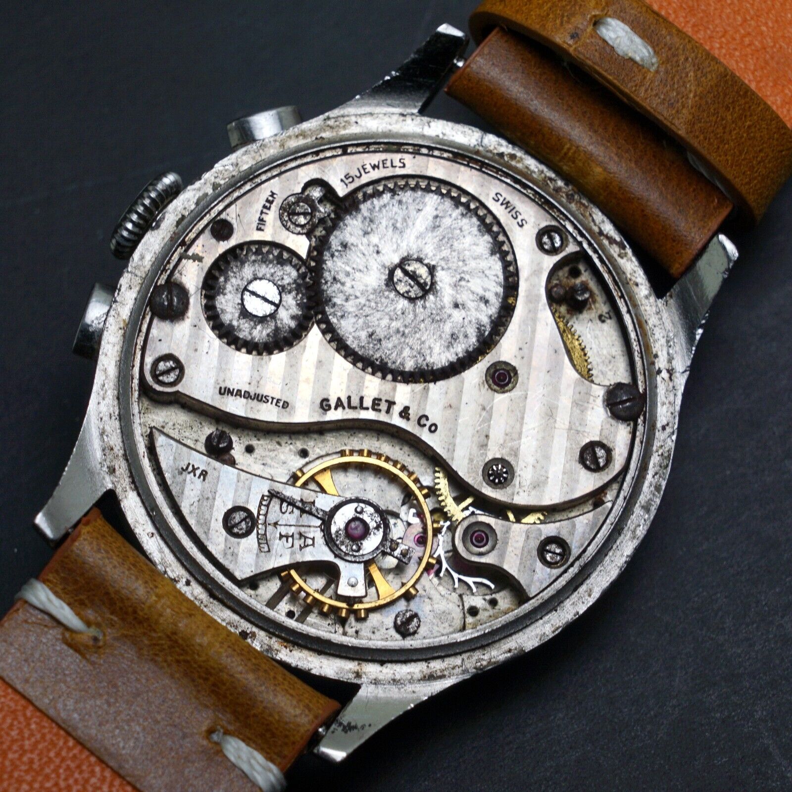 Gallet Commander Rare Gallet Stainless Steel Multichron Regulator Military Watch To Res ...